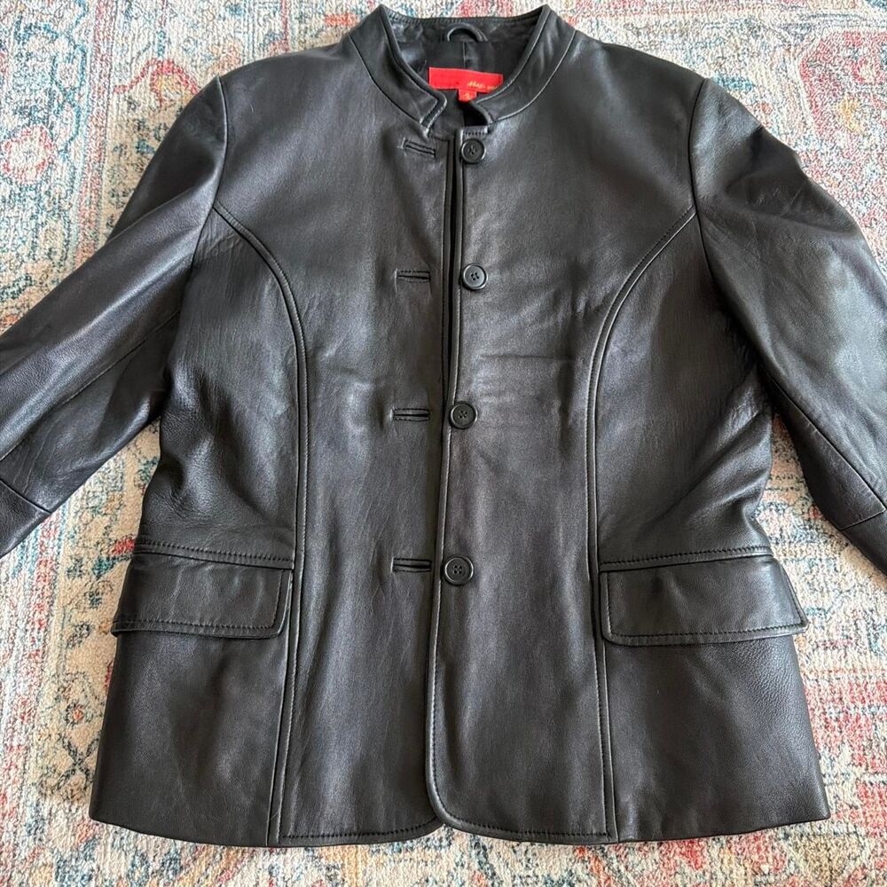 Vintage Max USA flawless black genuine leather jacket size M